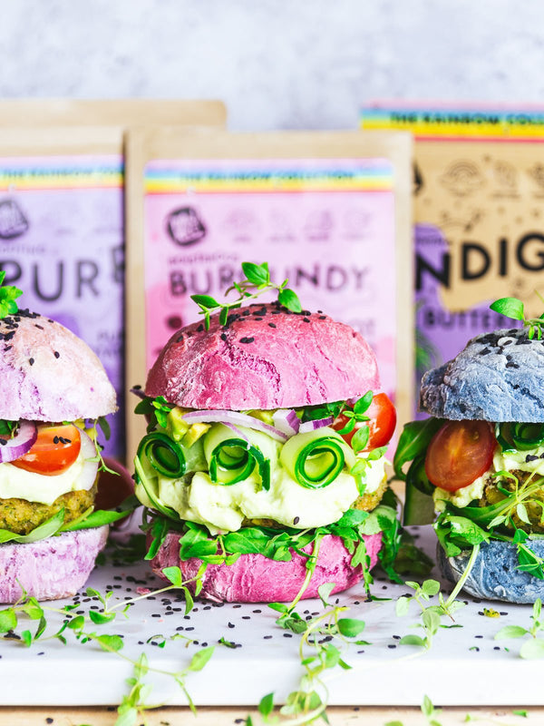 Colorful Veggie Burgers | Rawnice