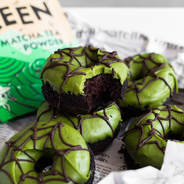 Halloween - Matcha Chocolate Donuts | Rawnice